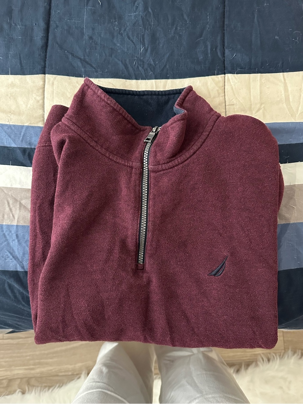 Men’s nautica plum colored quarter zip